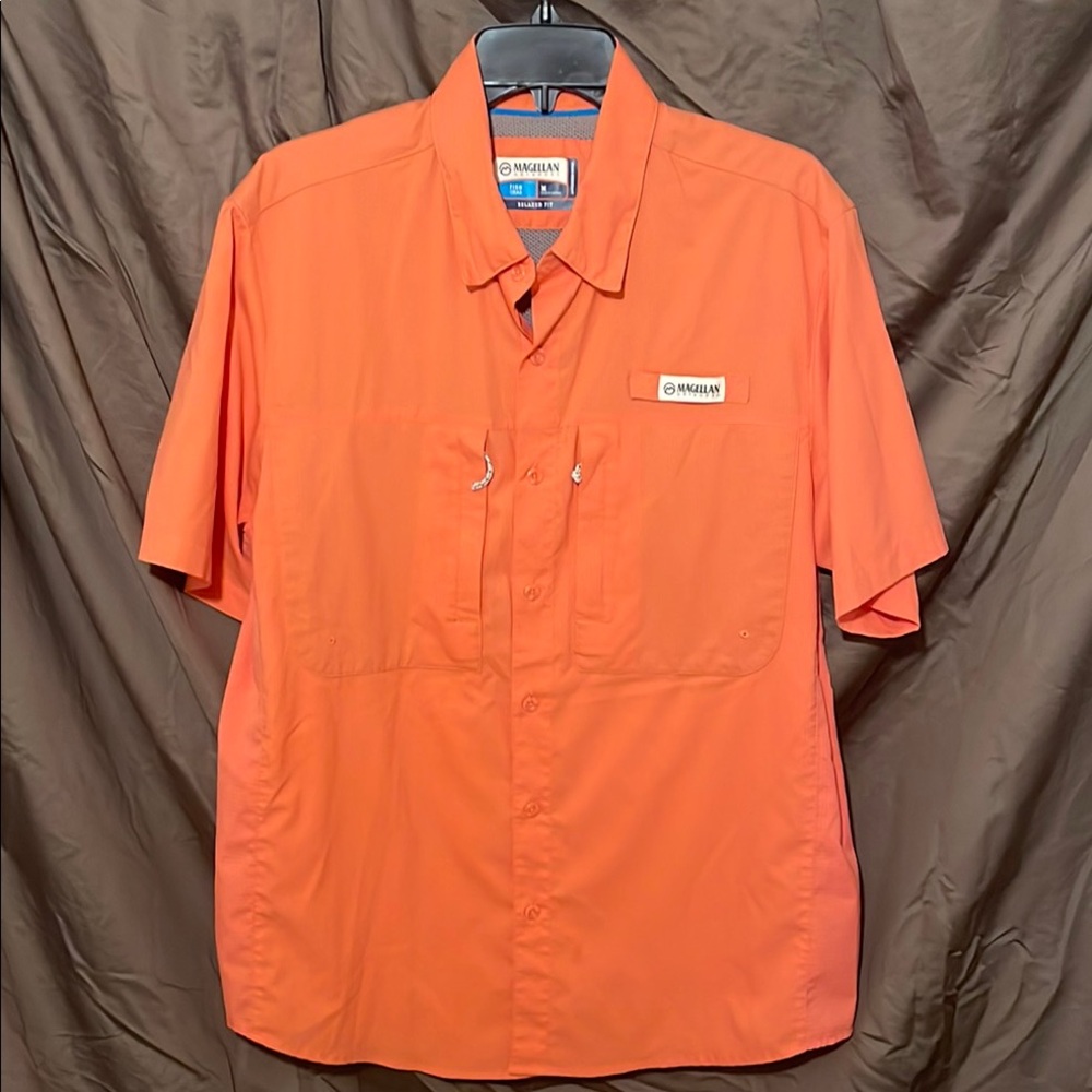Magellan Outdoors Orange Casual Button Down Shirt